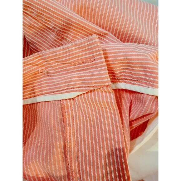 Talbots Pink And White Striped Stretch Cropped Pants Size 10 - Picture 6 of 6